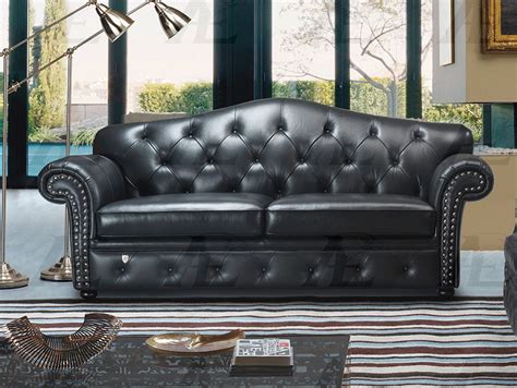 versace luxurious button tufted black italian leather sofa|Versace couches.